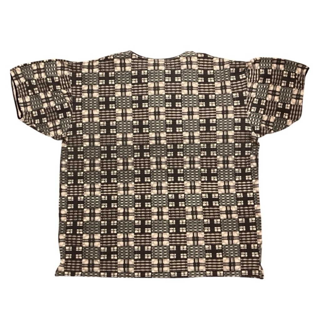 Vintage Point Zero Patchy Pattern Henley Shirt Me… - image 2